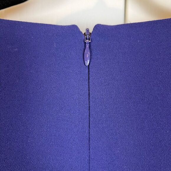 The Kooples Grommet Blue Crepe Mini Dress Crossover Front Lined Size Small - Picture 6 of 14